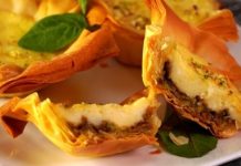 Баклава в форме тарталеток с начинкой из фисташек и лабне