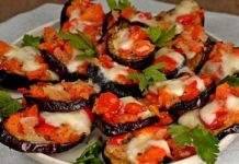 Баклажаны, запечённые с перцем и моцареллой