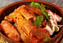 Голубцы с индейкой, рисом и вялеными томатами