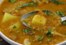 Гороховый суп с чечевицей, на говяжьем бульоне