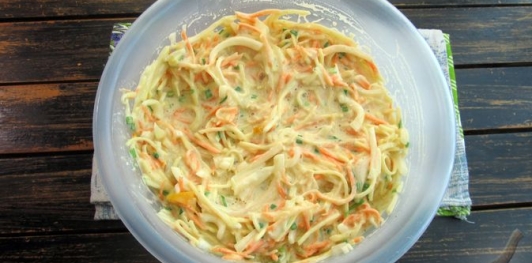 Фото приготовления рецепта: Овощные блины по-корейски - шаг №13