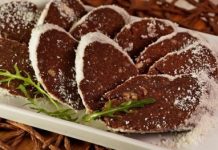 Шоколадная колбаса с каштанами