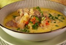 Суп с кроликом и кольраби