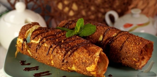 Фото приготовления рецепта: Трдельник с яблочной начинкой - шаг №23