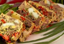 Дроб из печени со сладким перцем и варёными яйцами