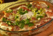 Рис с мясом и черемшой (в духовке)