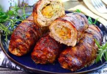 Рулетики из свинины, с картофелем и перцем