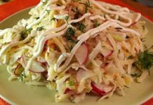 Салат из кольраби, редиса и яблок