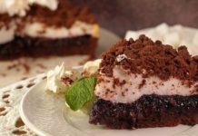 Шоколадный скубанец с джемом и меренгой