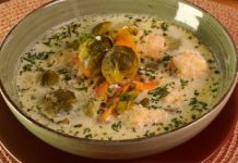 Суп из брюссельской капусты с фрикадельками