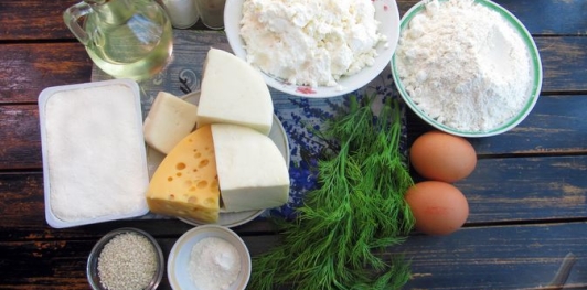 Фото приготовления рецепта: Творожные хачапури с фетой и сулугуни - шаг №1