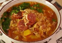 Венгерский суп с макаронами «Леббенч левеш»