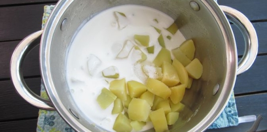 Фото приготовления рецепта: Картофельные оладьи с зелёным луком (на кефире) - шаг №7