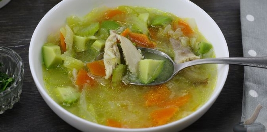 Фото приготовления рецепта: Куриный суп с рисом и авокадо - шаг №22