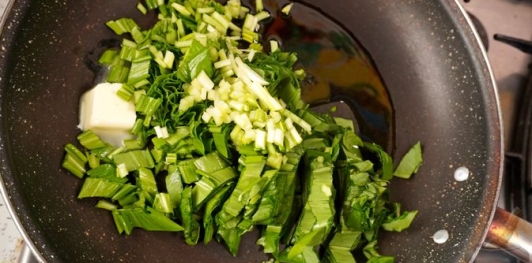 Фото приготовления рецепта: Намазка из лабне и белого сыра с черемшой (хайдари) - шаг №3