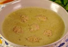 Щавелевый крем-суп с фрикадельками