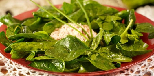 Фото приготовления рецепта: Шпинат с таратором из грецких орехов - шаг №13