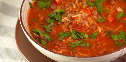 Фото приготовления рецепта: Суп с фаршем и рисом - шаг №18